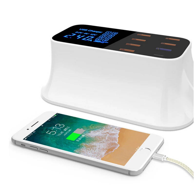MEIYI Quick Charge 3,0 Смарт USB зарядное устройство адаптер станция светодиодный дисплей Быстрая зарядка мобильный телефон планшет настенное зарядное устройство для iphone X