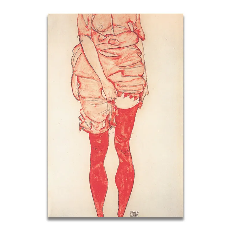 E Egon Schiele тело цвет деление эскиз фигуры холст искусство печать живопись плакат, настенные картины для гостиной, домашний декор - Цвет: E