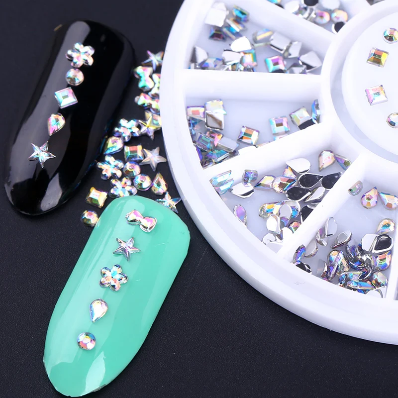 стразы на ногти для ногтей 6 Дизайн Блестящий AB акриловые лук капли воды Nail Art