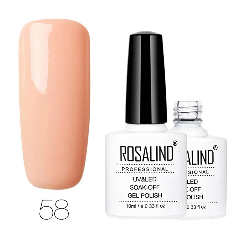 Rosalind, 10 мл, 01-58 цветов, Гель-лак для ногтей, белая бутылка, яркий красочный Гель-лак для стемпинга, УФ светодиодный Гель-лак - Цвет: 58