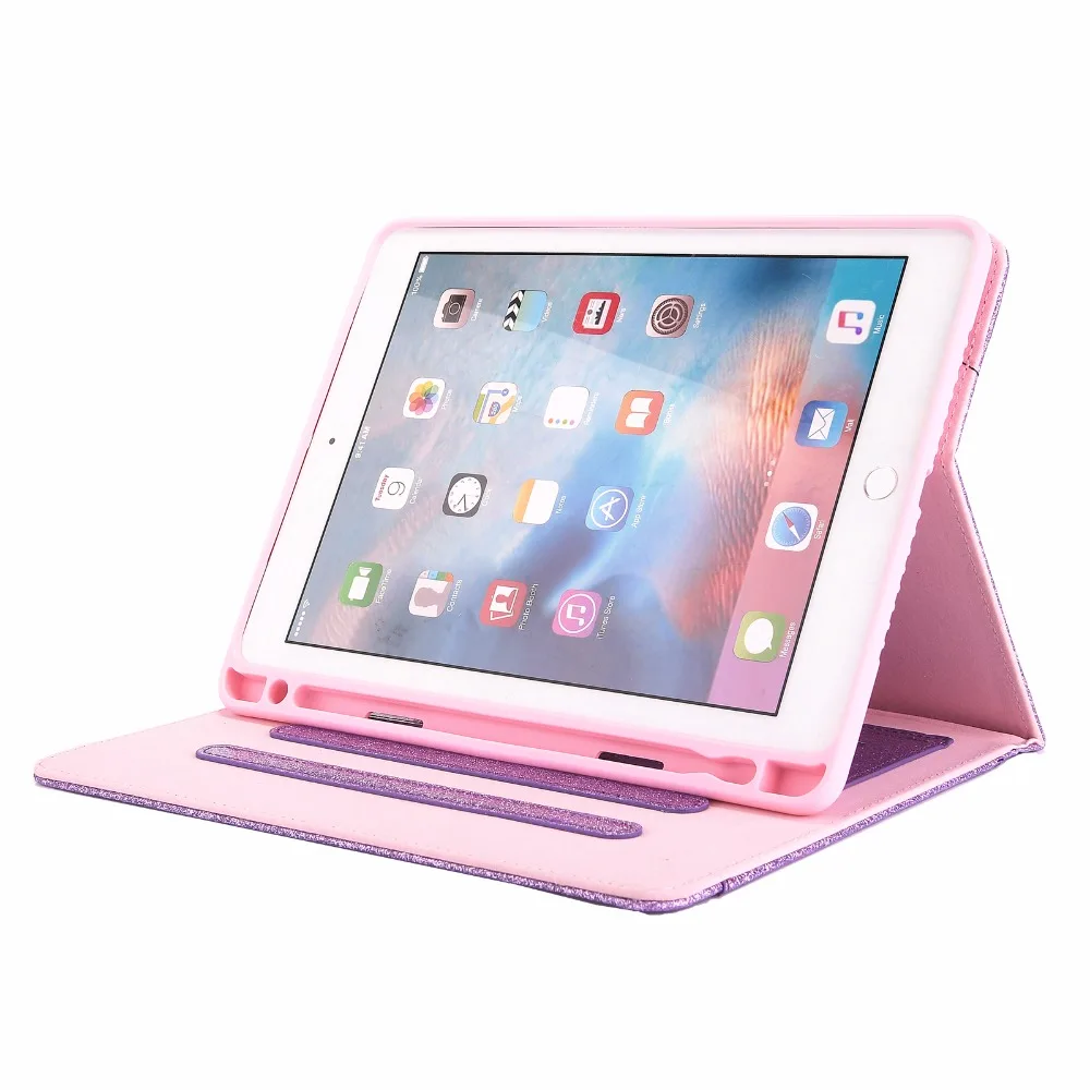 Для Apple iPad 9,7 / 5th/6th поколения кожаный чехол с карандашом Держатель Флип Модный чехол для iPad Air 1/Air 2/Pro 9,7