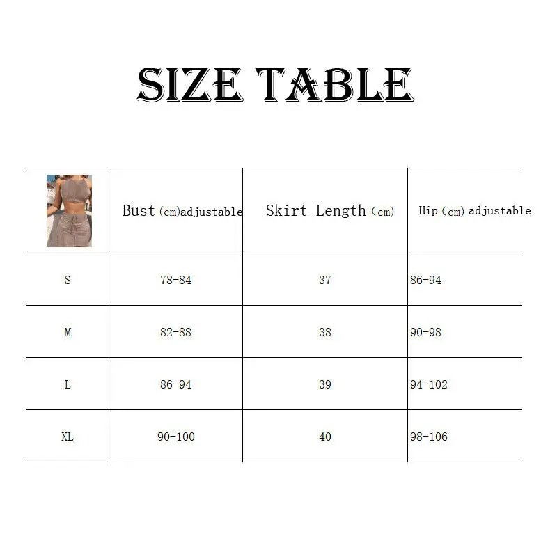 Женский сетчатый комплект из двух предметов укороченный топ и юбка Бандажное