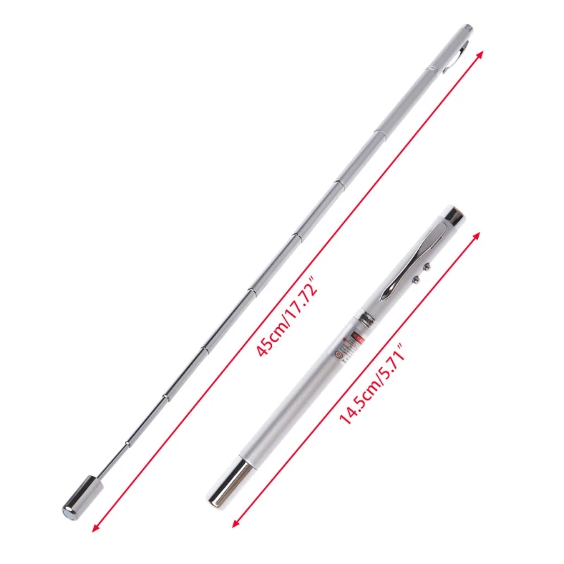 Multi Function Pen Laser Pointer Torch Ballpoint Pen& Telescopic 4 in 1 Pointer for Presentations