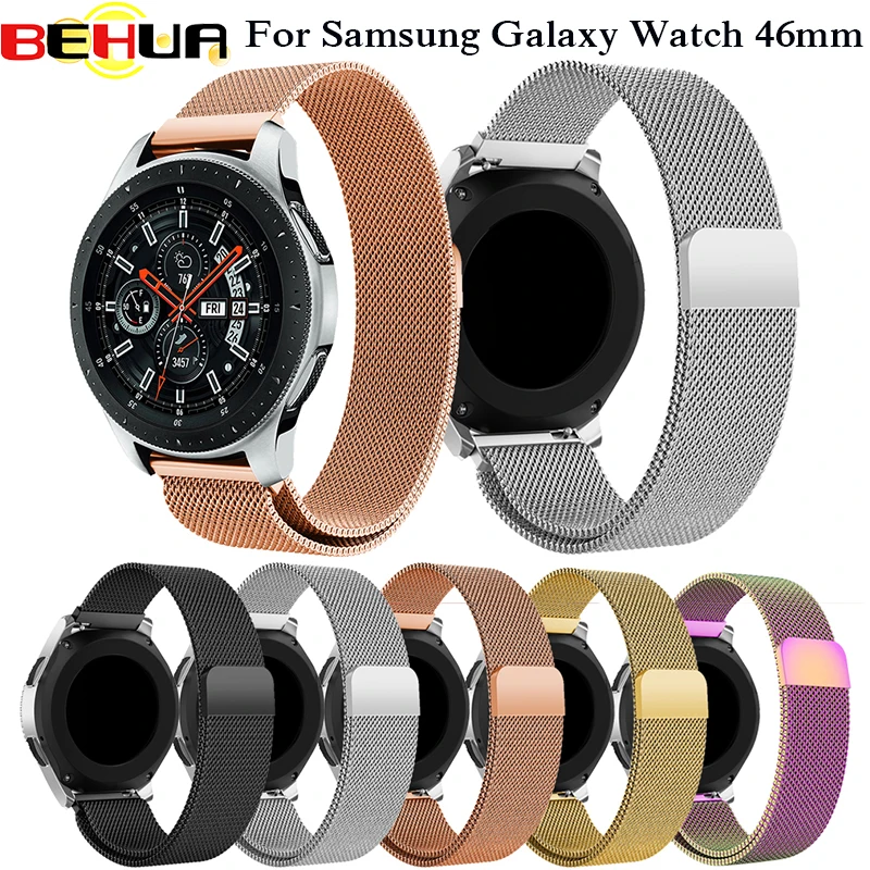 Миланская Магнитная Петля для samsung Galaxy Watch 46 мм ремешок из нержавеющей стали для samsung gear S3 Classic Frontier 22 мм наручные часы