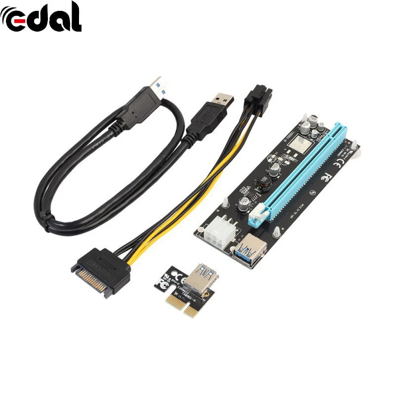 Super stable PCI-E PCI E Express 1x to 16x graphics Card Riser Extender Adapter VER006 For Bitcoin BTC Miner Machine 60cm |