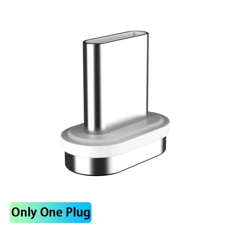 Only One Plug Магнитный зарядный кабель, 90 градусов светодиодный кабель 3A Быстрая зарядка для iPhone X 8 7 6 и Micro USB кабель и USB C type-C кабель для зарядки данных - Тип штекера: Only One Plug