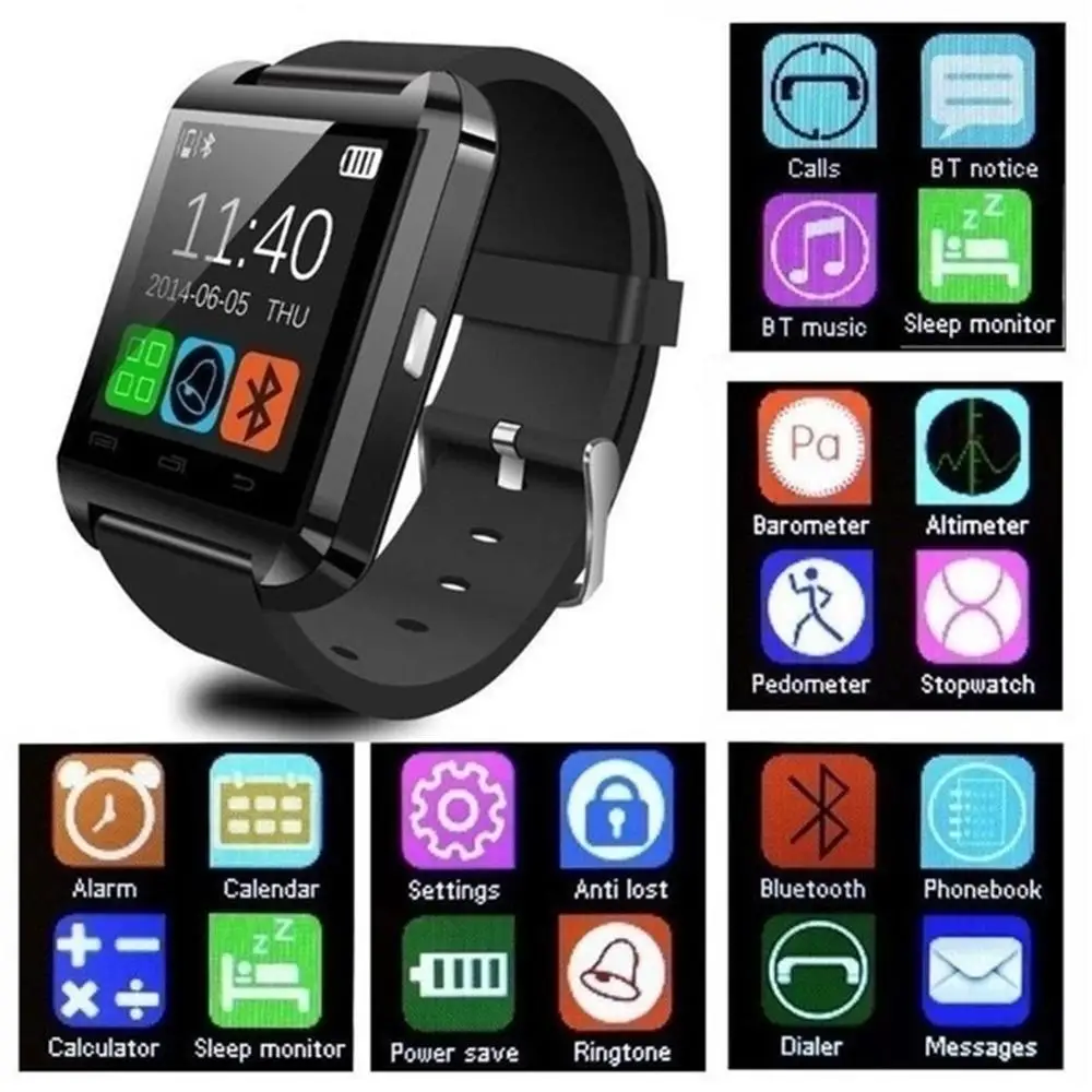 Умные часы U8 с Bluetooth для iPhone IOS Android | Электроника