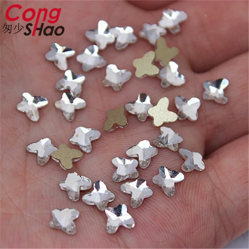 Стеклянные стразы-бабочки Cong Shao 100 шт. 5*5 2 м для украшения ногтей Блестящий наряд с