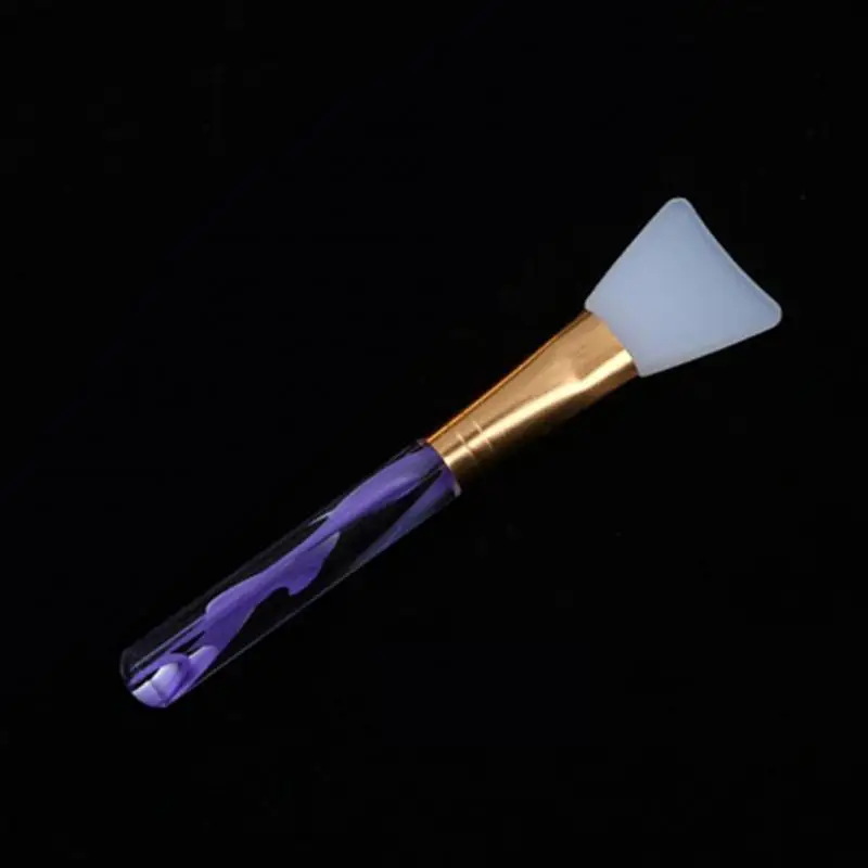 Purple Силиконовая основа для ухода за кожей консилер DIY косметический аппликатор профессиональный макияж мягкая грязь для лица плоский инструмент Маска кисть для лица - Цвет: Purple