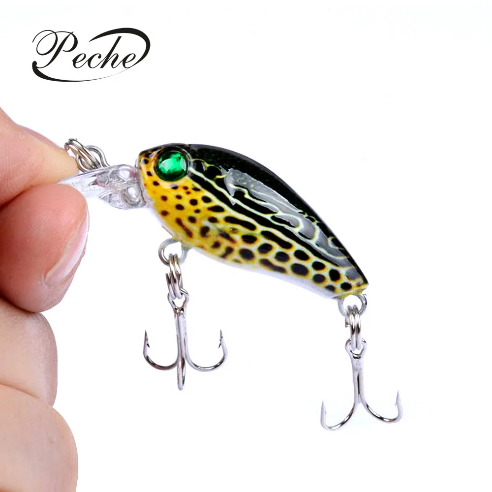 Peche 6 шт./компл. приманки для ловли карпа воблеры и крутящиеся жесткие Topwater Mini Minnow