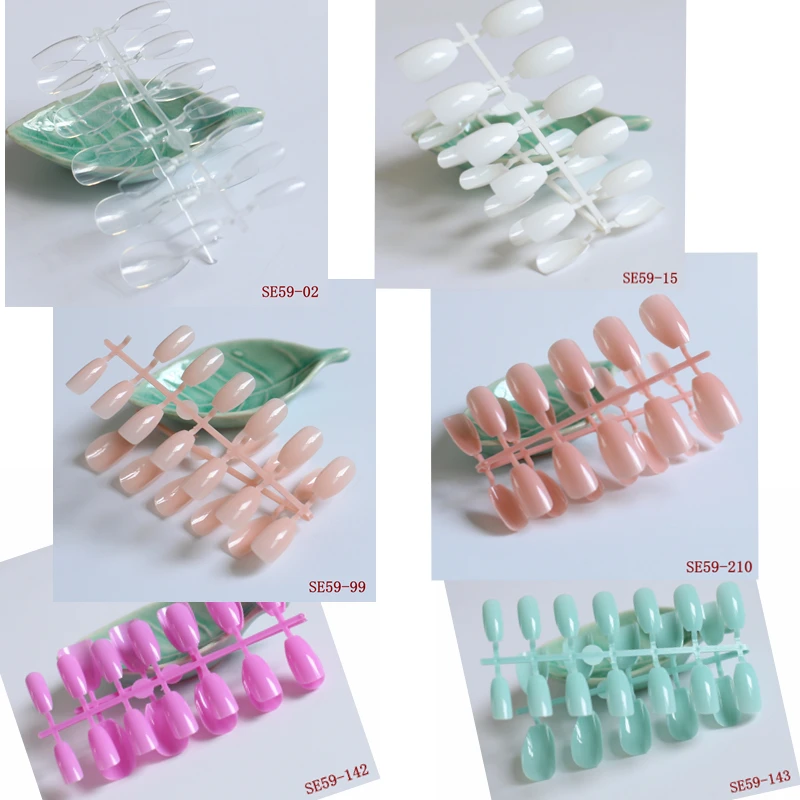 Накладные ногти 24 шт./компл. Типсы с полным покрытием плоской формы для