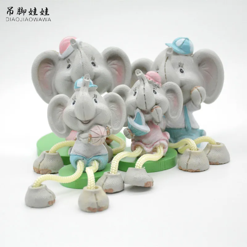 Милый слон цифры статус смолы куклы фигурки Kid Игрушка миниатюрный Украшения