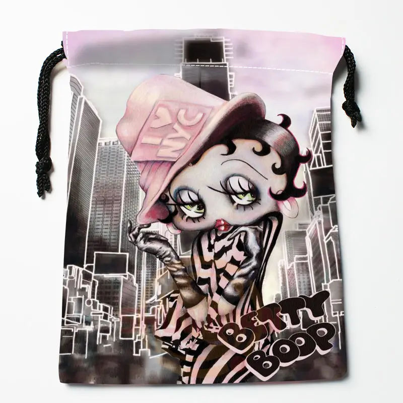 Новая сумка для хранения с принтом Betty Boop, 27x35 см, сатиновые сумки со шнурками, компрессионные сумки, индивидуальные подарки для вашего образа - Цвет: 11