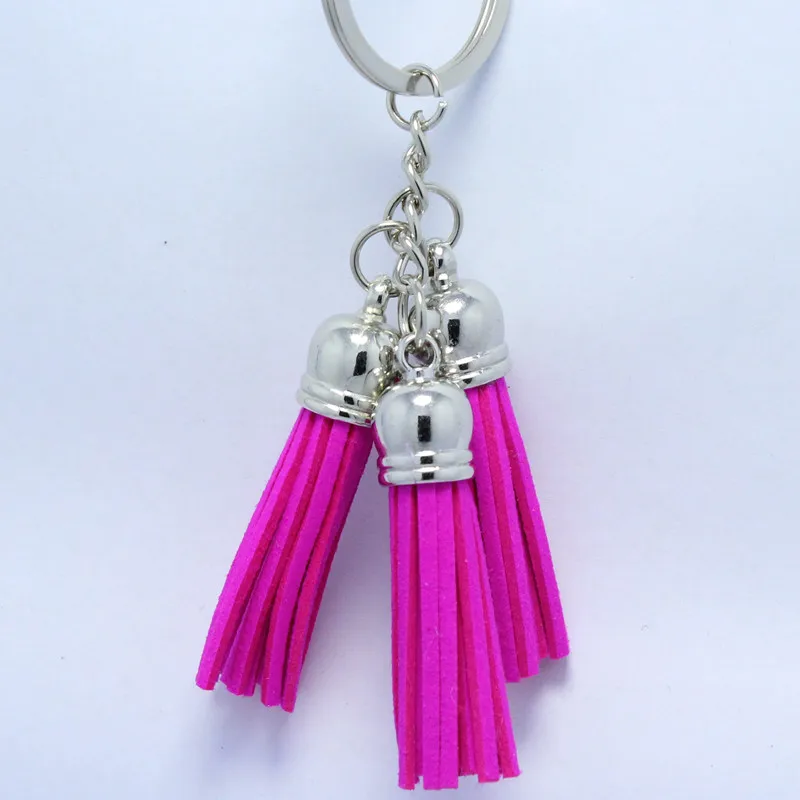 Серебряные цепи замшевые кожаного брелка для ключей из сверхтонкого волокна 3