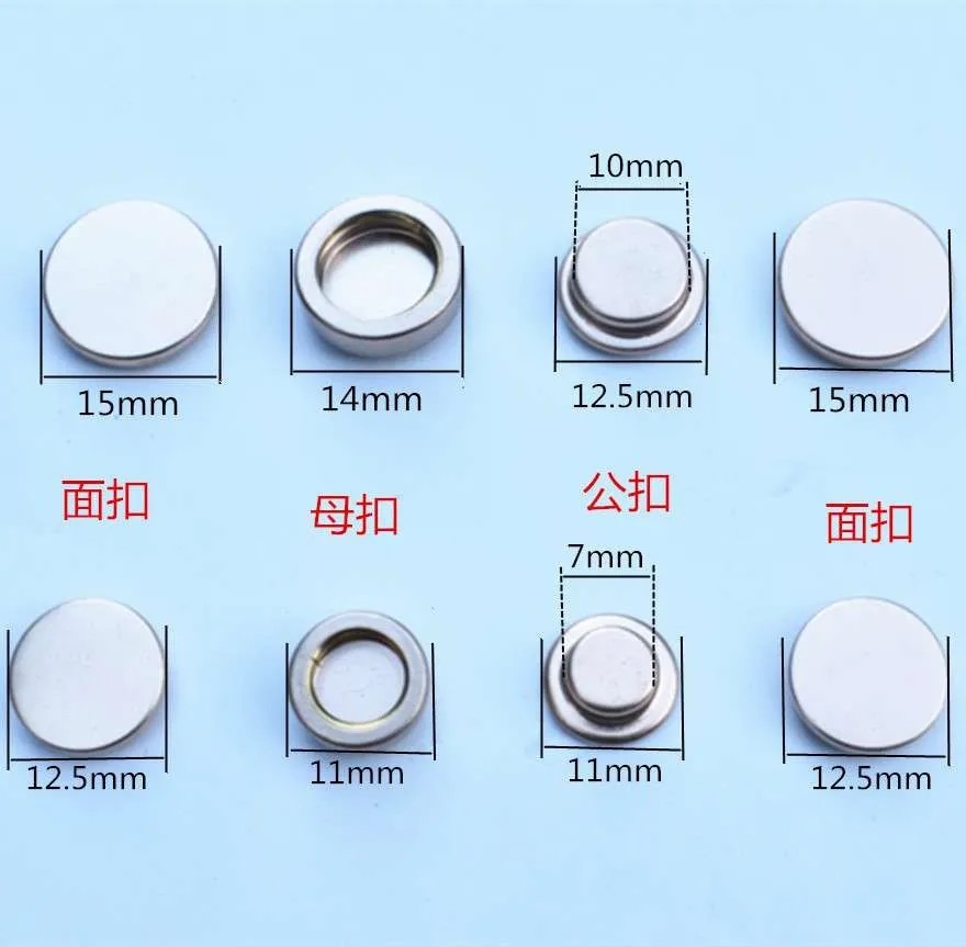 2 комплекта пуховой куртки из чистой меди кнопки металлические для одежды с