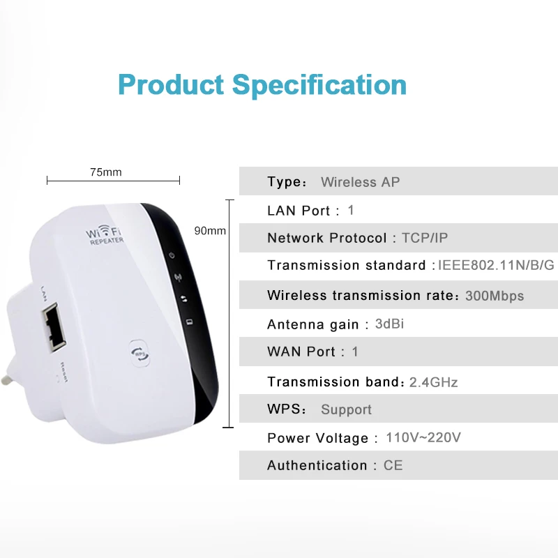 Беспроводной Wi Fi репитер усилитель сигнала 802.11N/B/G 300 Мбит/с|wifi repeater|wireless wifi repeaterwi-fi