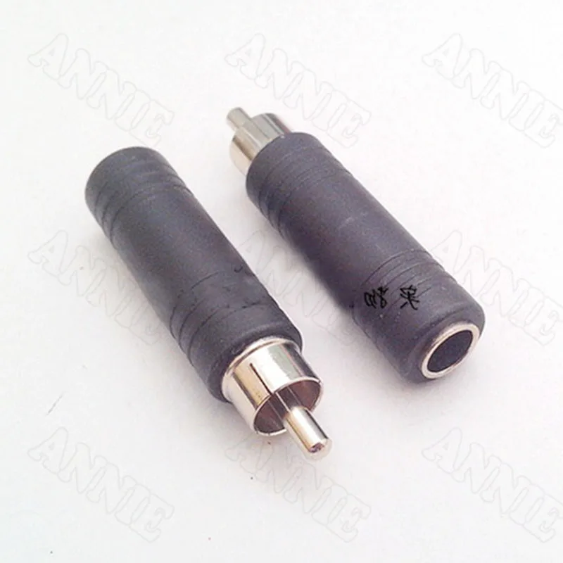 

50pcs/lot 6.5 Hole To Male RCA Socket Audio Converter Lotus To 6.5 Female AV Jack