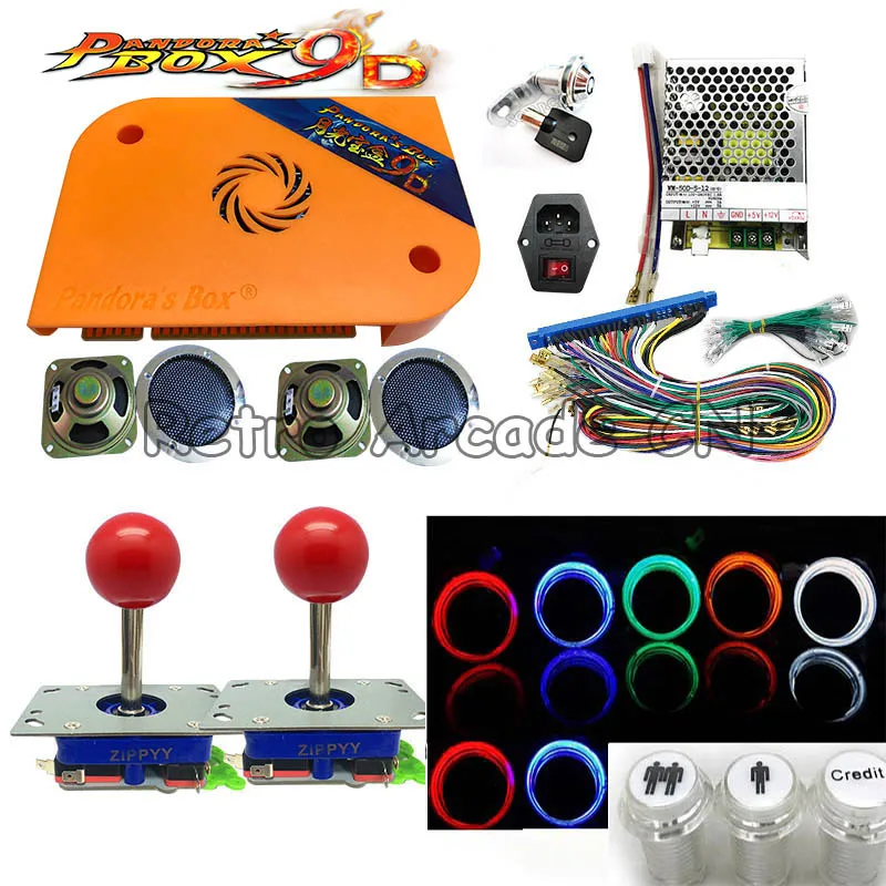 long zippy joystick Pandora Box 9d 2222 в 1 аркадная версия jamma DIY комплект с блоком питания джойстик светодиодный кнопка для аркадного шкафа машина pac man - Цвет: long zippy joystick