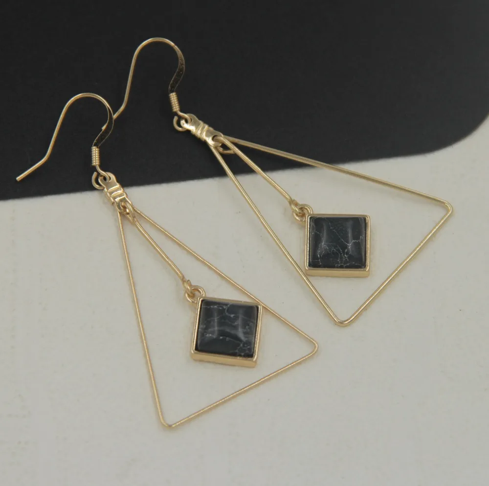 Серьги-клипсы с зеленым/черным/белым камнем для женщин украшения ушей