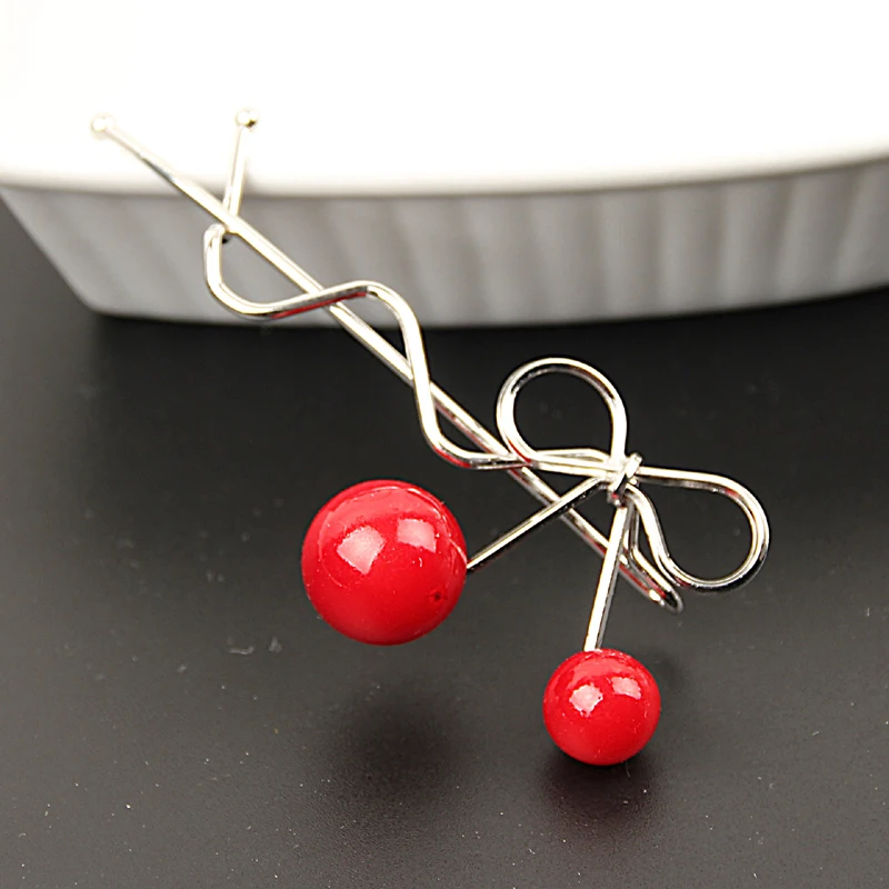 Цвета: черный золотистый Серебристый Цвет Сплав милый Вишневый заколки для волос