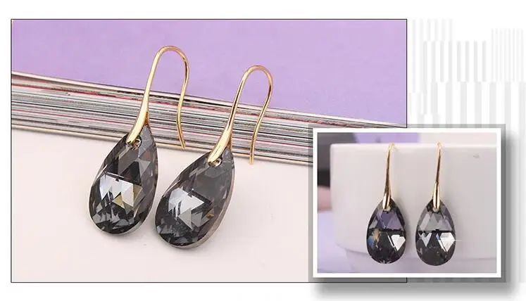 Длинные висячие серьги Кристалл от Swarovski пирсинг вечерние партии интимные Аксессуары свадебные украшения для невест