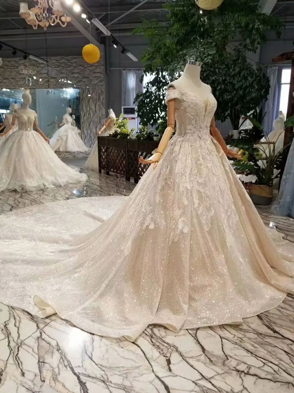 H&S BRIDAL 2020 Wedding dress Off the Shoulder Appliques beading brde dresses Sposa Novia wedding Gowns trouwjurk