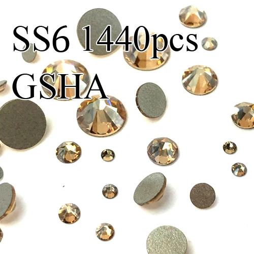 SS6 GSHA 1440pcs Бисер для ногтей DIY Стразы AB Siam Хрустальная стеклянная Икра крошечные 3D микро ногти искусство Pedrarias Маникюр украшение - Цвет: SS6 GSHA 1440pcs