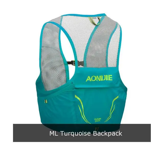 Green-ML AONIJIE 2.5L Outdoor Lightweight Hydration Backpack Rucksack Bag Vest Hiking Camping Running Marathon 500ML Soft Flask - Цвет: Green-ML