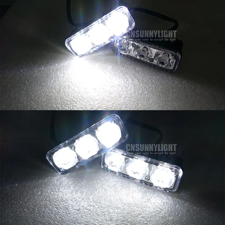 CNSUNNYLIGHT водонепроницаемый автомобильный высокомощный алюминиевый светодиодный дневные ходовые огни с объективом DC 12V Супер белый 6000K DRL Противотуманные фары