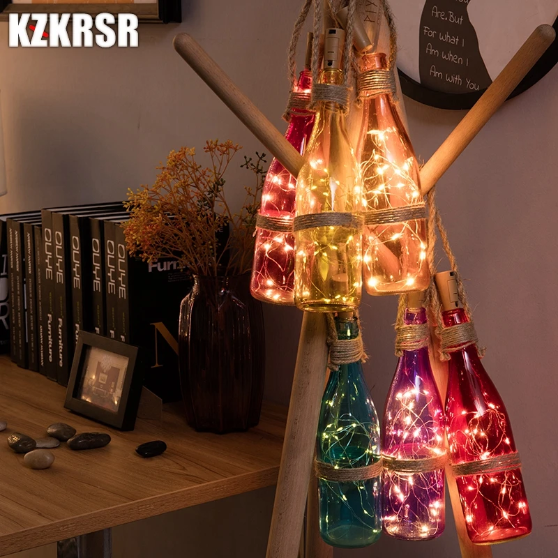 KZKRSR 2 м 20LED микро батарея Led медная струнная лампа бутылка для вина пробковая