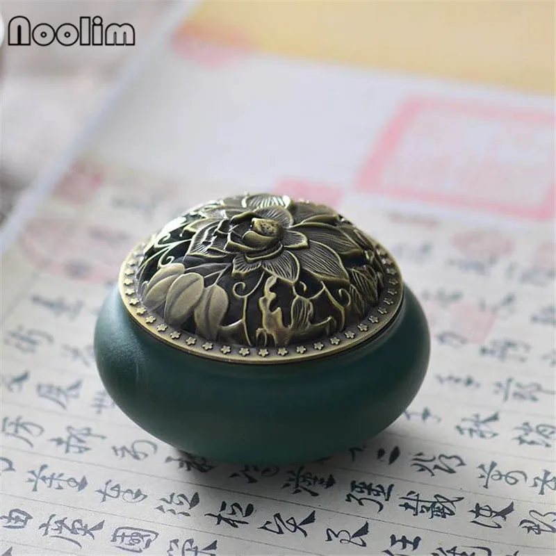 Керамическая Изысканная катушка курильница для благовоний с полым медным