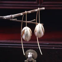 handmade tulip freshwater pearl earrings