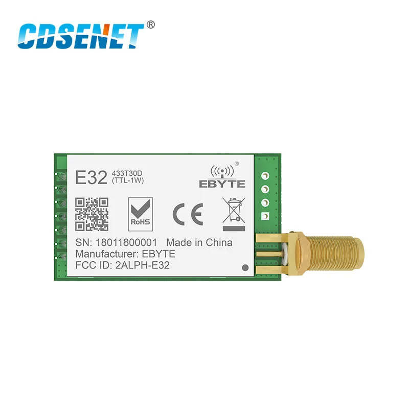 SX1278 LoRa 433 МГц 30dBm1W серийный Порты и разъёмы трансивер E32 433T30D V2.0 SMA длинный диапазон
