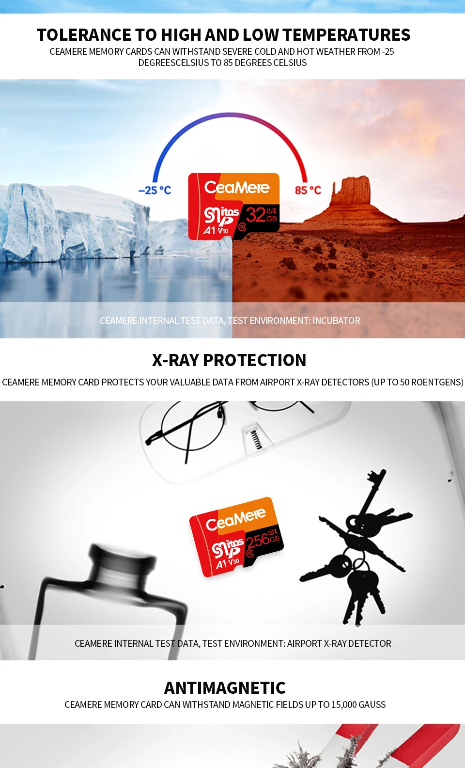 CeaMere Micro SD карта класс 10 UHS-1 8 Гб класс 6 16 Гб/32 ГБ U1 64 Гб/128 ГБ/256 ГБ U3 карта памяти флэш-память Microsd для смартфона