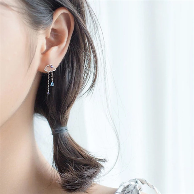 WYEAIIR Асимметричные полые облака простые крутые милые циркониевые кисточки