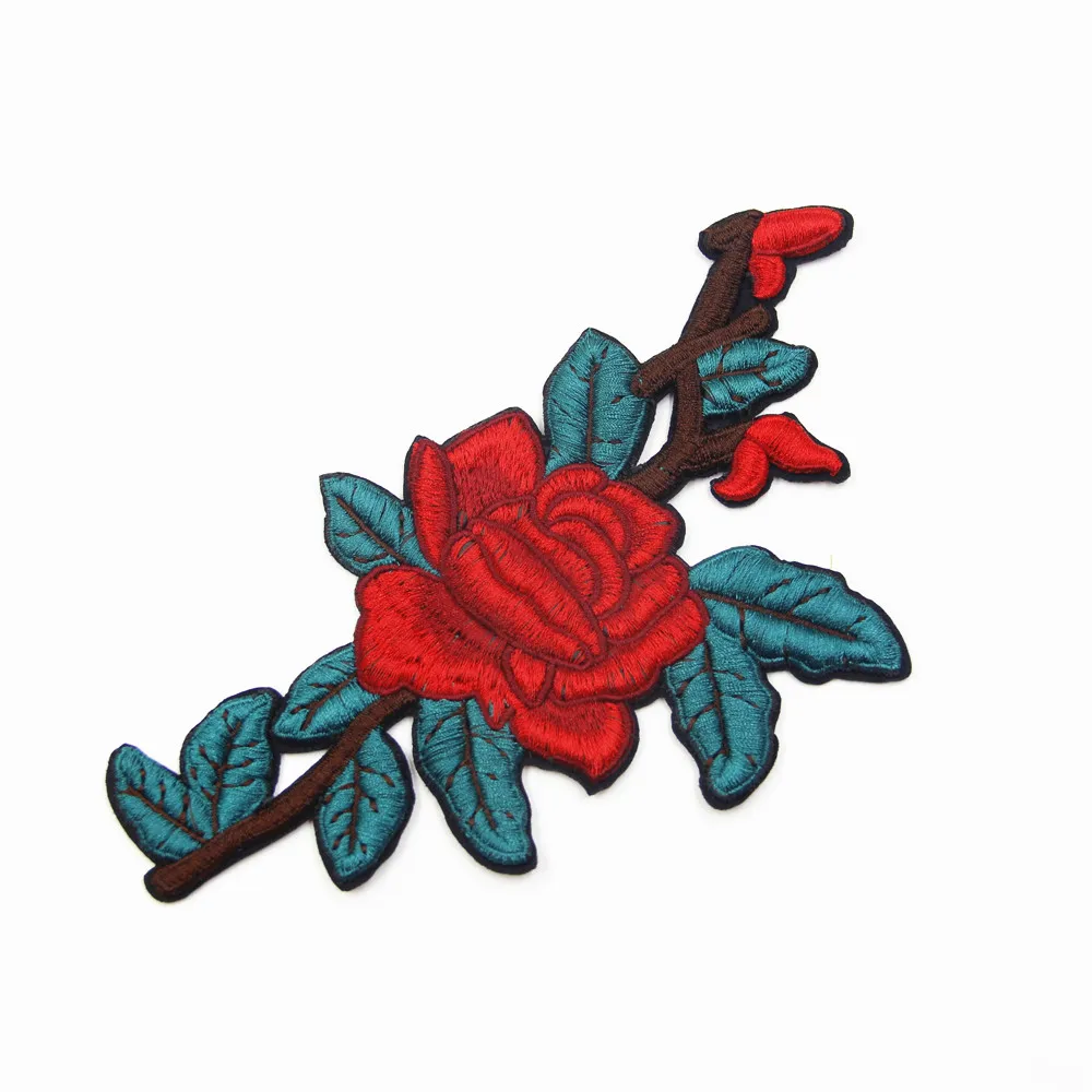 Red Flowers Patch Applique High Quality Floral For Clothing Embroidery Flower Patches DIY Decoration New Style | Дом и сад