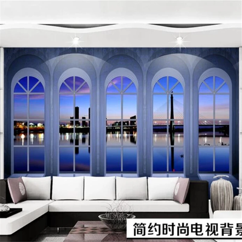 beibehang papier peint Custom large wallpaper 3d photo mural city night background wall papers home decor | Обустройство дома