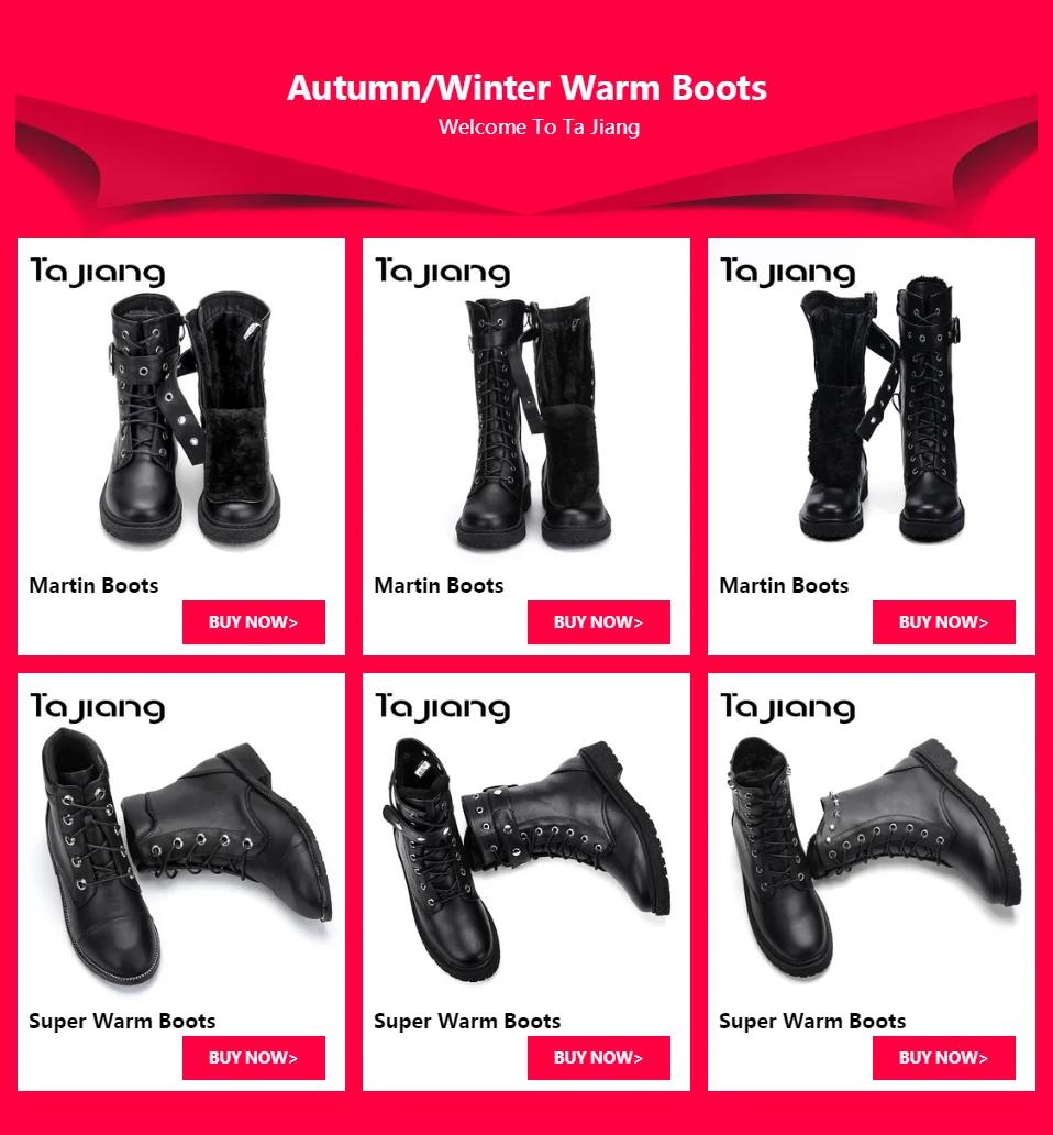 Ta Jiang Fashion Warm Plush Winter Women Mid-Calf Boots For Women Shoes Autumn Zip Motorcycle Boots with Buckle Shoes Woman