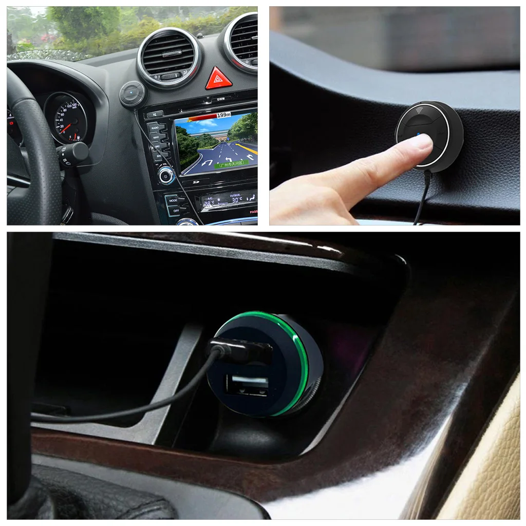 Bluetooth беспроводной 4 0 автомобильный комплект свободные руки двойной USB