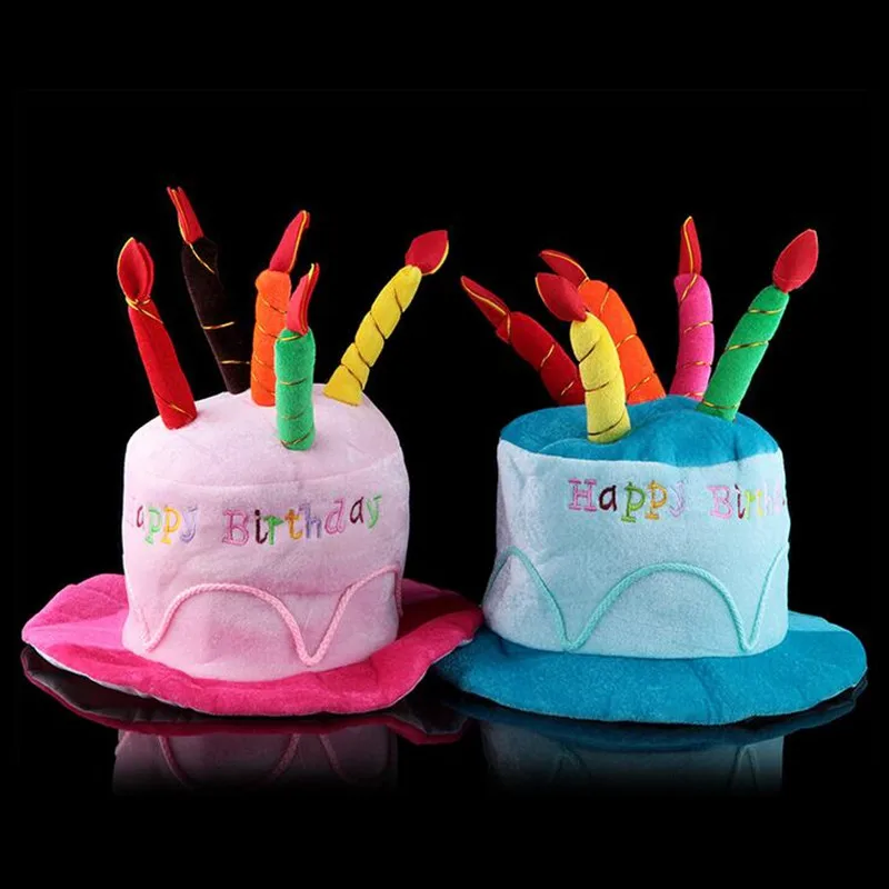 New Birthday Cake Hat Kids Adults Party Candle Cap Boys Girls Hats Headwear Supplies Wedding | Дом и сад