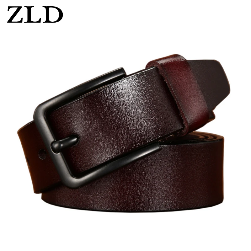 ZLD men's belt leather men male cow genuine strap luxury pin buckle fancy vintage jeans cintos masculinos | Аксессуары для