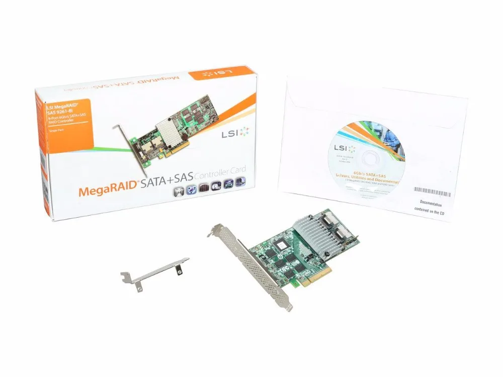 Внутренняя малая мощность SATA/SAS 9261 8i 6ГБ/сек. PCI Express 2 0 Вт/512 МБ встроенная карта RAID