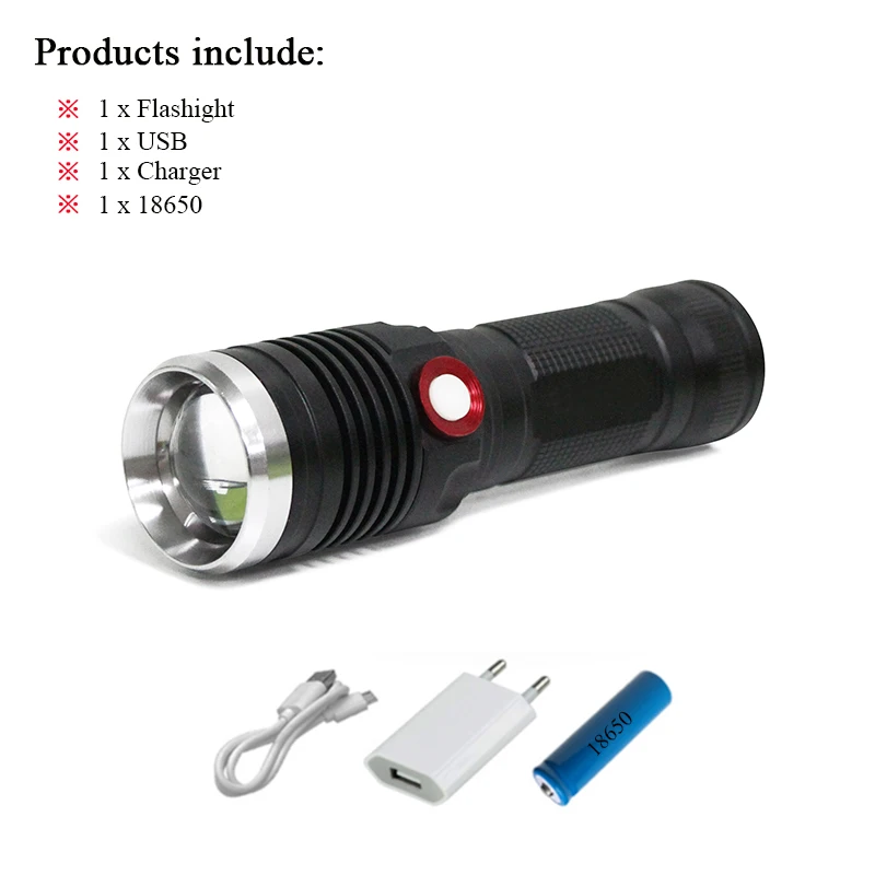 suiteB Светодиодный фонарик 18650 26650 фонарик USB зарядка torcia CREE XML L2 фонарь Водонепроницаемый фонарик перезаряжаемый Кемпинг Охота - Испускаемый цвет: suiteB