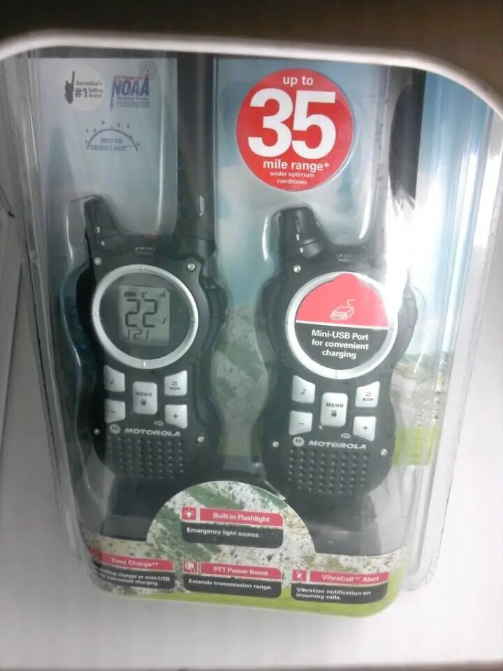 2 шт. один комплект MOTOROLA Talkabout переговорные MR350R 35 Миля Диапазон 22 канала мини рация