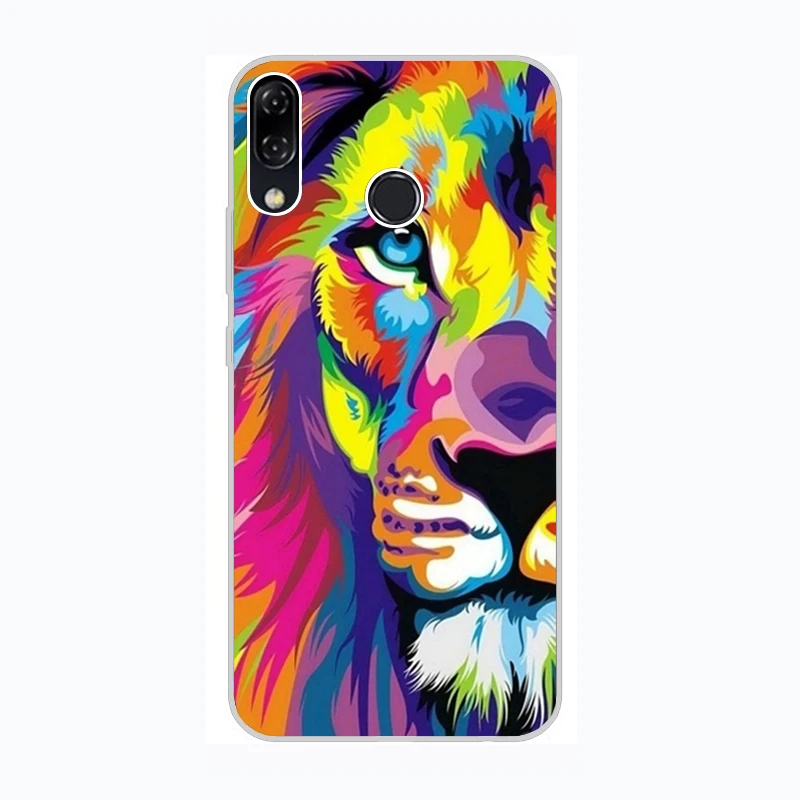 Чехол-накладка для ASUS Zenfone 5Z ZS620KL силиконовый с разноцветными рисунками - купить