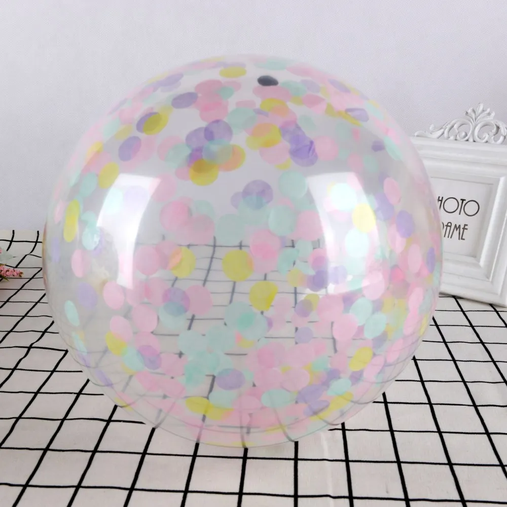 5Pcs 12" Mix Paper Confetti Balloons Clear Ballons Wedding Party Decoration Kid Children Birthday Party Supplies Air Ballon Toys