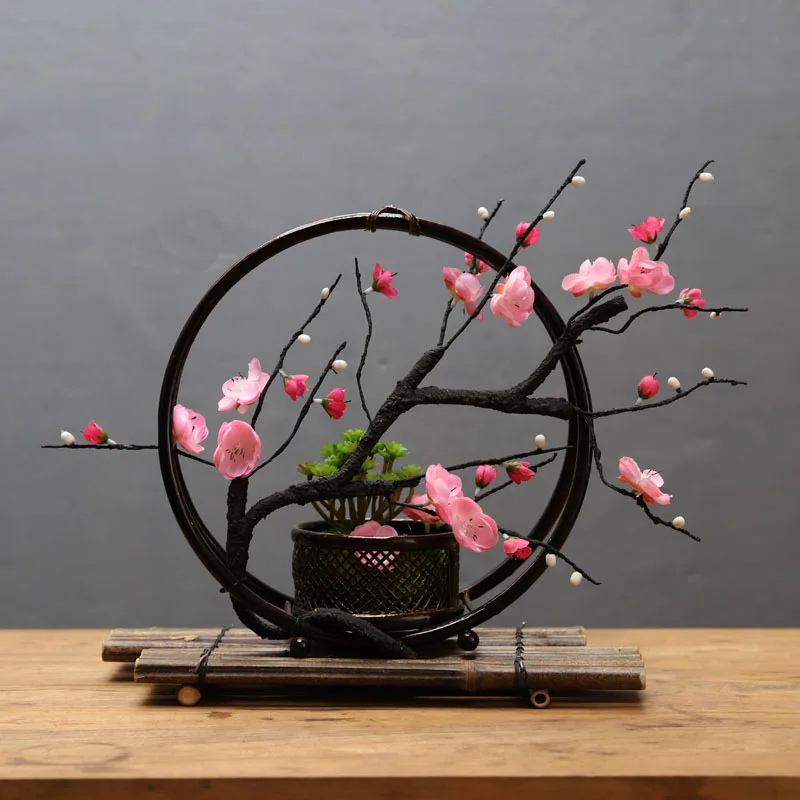 Китайские сливовые чайные комнаты Цветок Птица Zen счастливые цветы орнамент