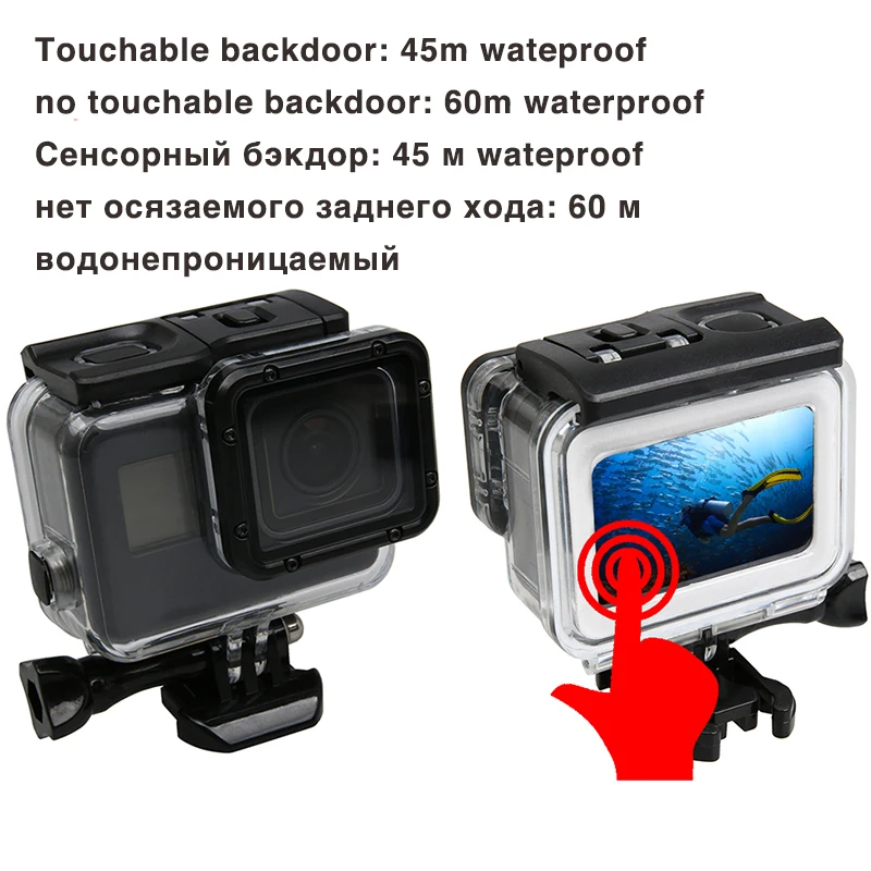 Tekcam Touchable 45M водонепроницаемый чехол Дайвинг фильтр Корпус для Gopro аксессуары Hero 7
