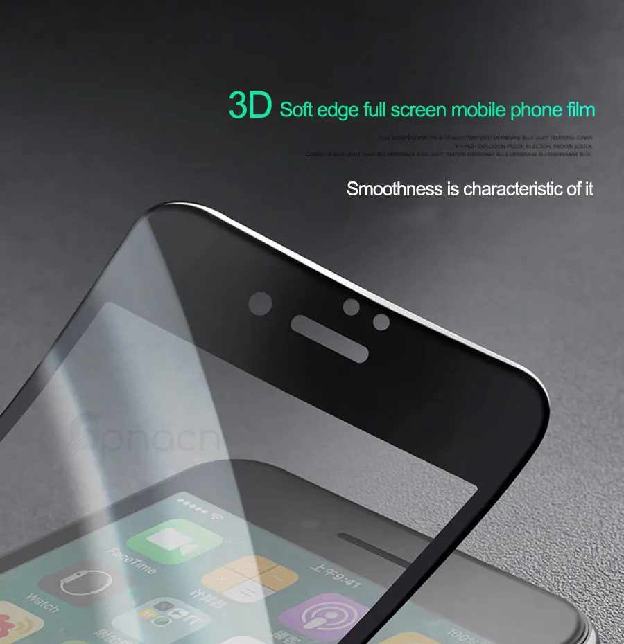 3D мягкий полный охват закаленное стекло для iphone 6 6S 7 Plus Полный 9H экран протектор Защитная пленка для iphone 7
