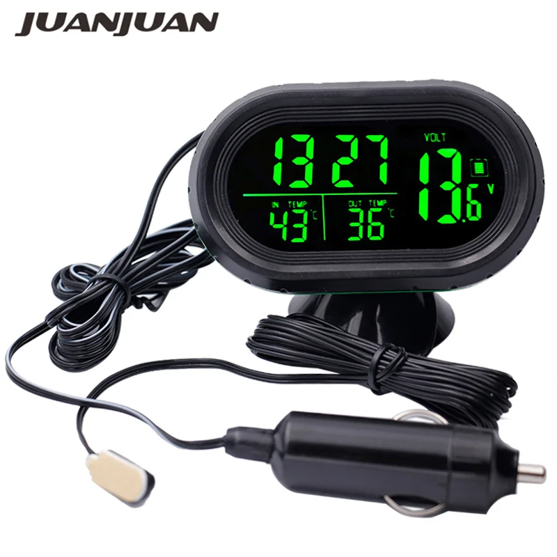 Автомобильный цифровой термометр 4 в 1 12 24 в|digital car thermometer|car thermometerthermometer voltage |
